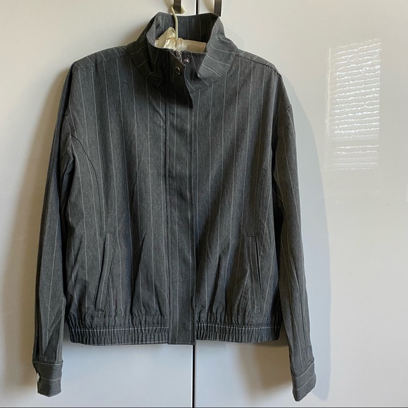 ✨NWT Portrait Collar Long Sleeve Covered Snap Zipper Front Jacket M - Picture 2 of 8